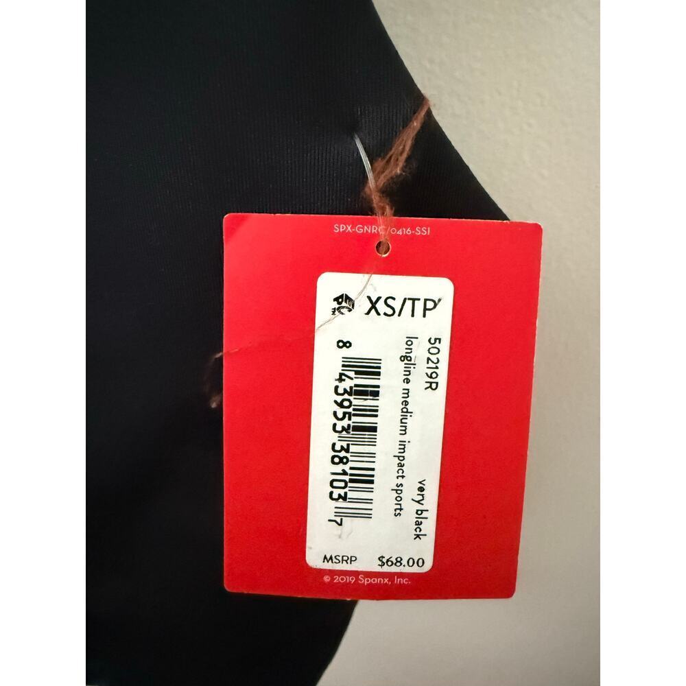 NWT Spanx Longline Medium Impact Sports Bra - Black - XS - Picture 4 of 4